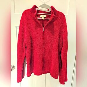 Colorado Clothing Red Popcorn Fleece Zip Jacket XL Luxury Knits Bouclé Style